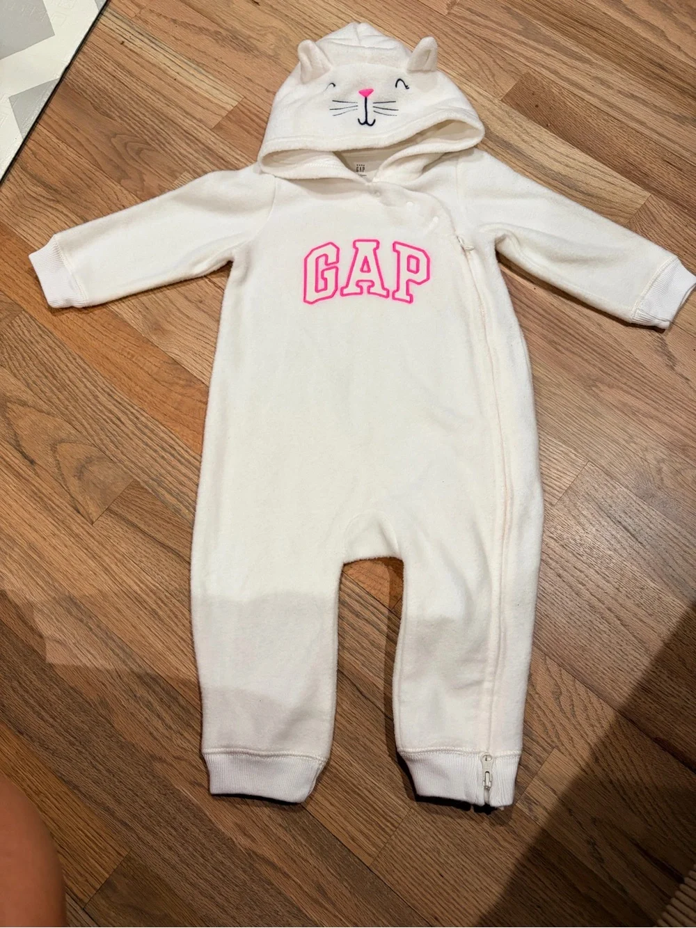 Gap baby girl thick fleece bunting one piece with hood